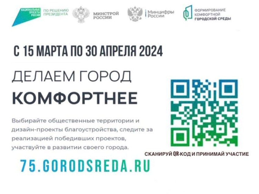 Продолжается онлайн-голосование по выбору общественных территорий благоустройства в Забайкалье